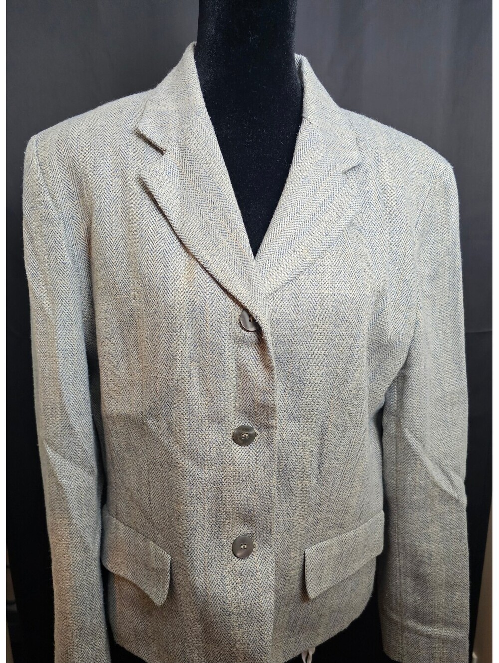 Pendleton Jacket Grey Womens Size 14 Tweed Herringbone